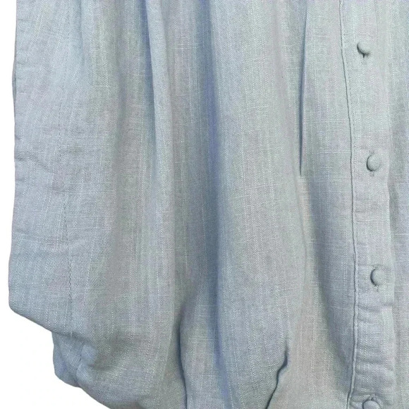 GILLI women’s light blue collar sleeveless with gather detail blouse size L - Picture 7 of 7